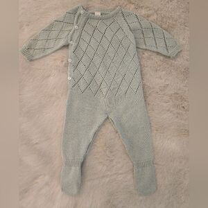 Cozy Knit Baby One Piece - Mint Green